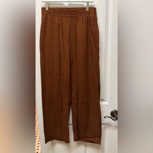 Old Navy brown wide leg linen blend pants